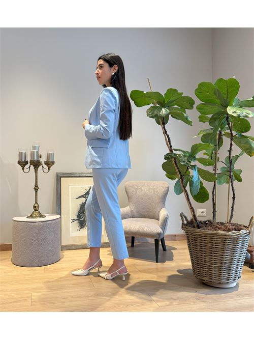 Pantalone punto milano con elastico sul retro DIECI MINUTI | 13663